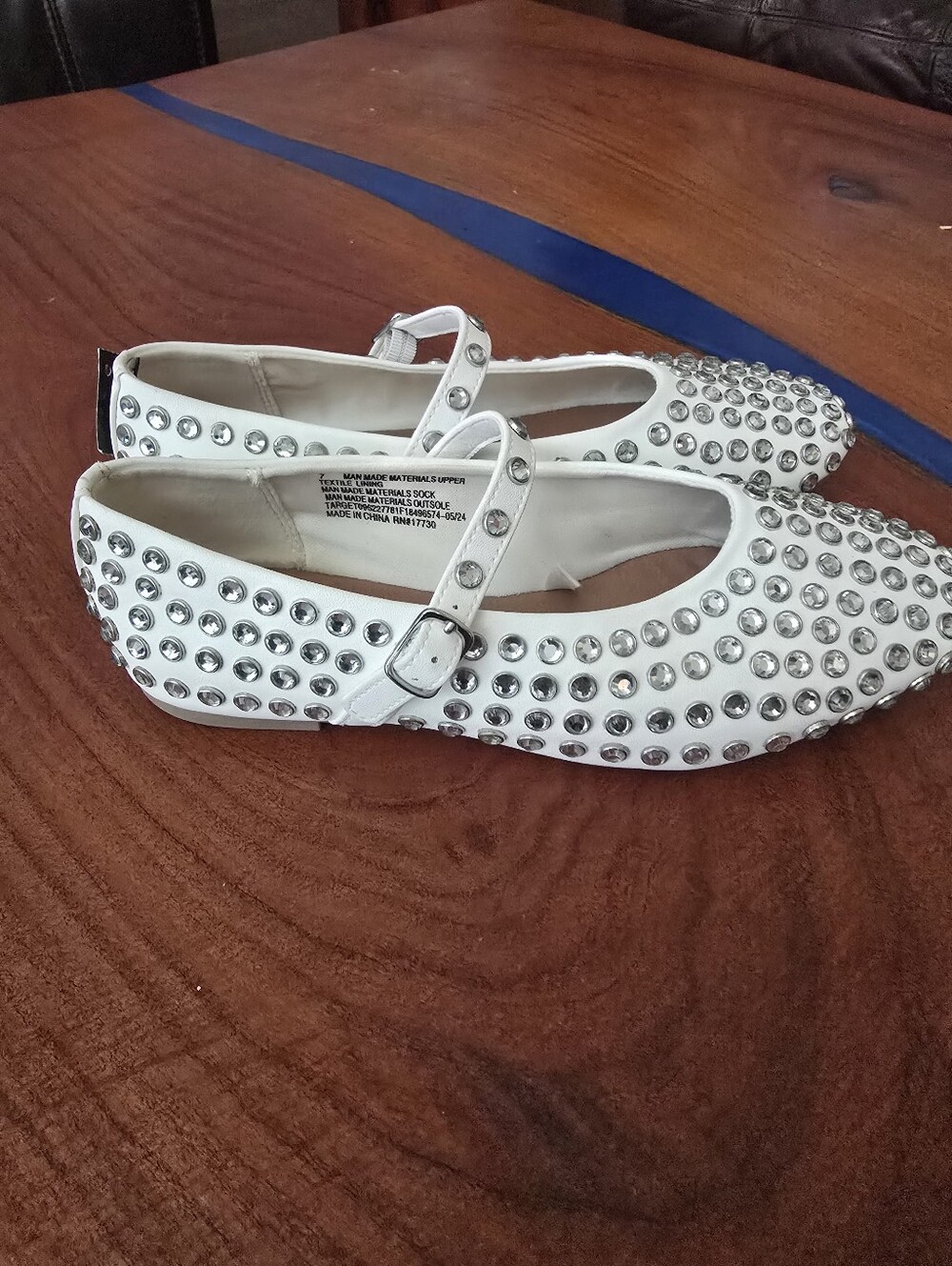 the A New Day Issa Rhinestone Mary Jane Ballet Flats, Sz. 7